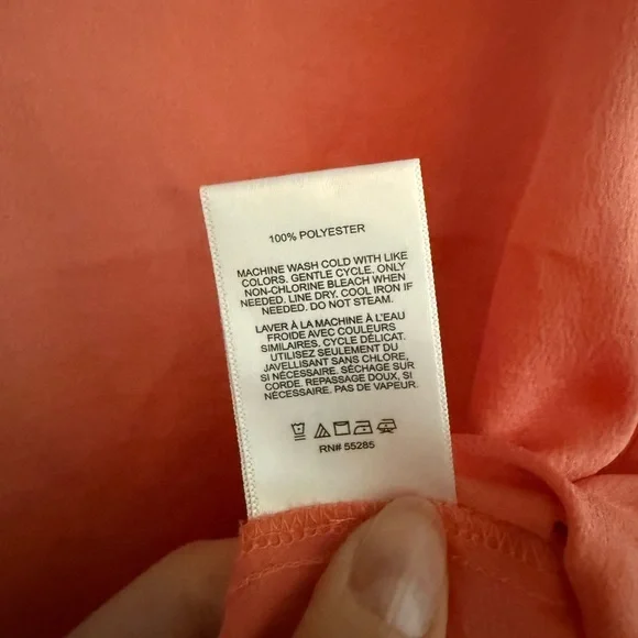 Express V-Neck Gramercy Tee in Coral NWT - Picture 5 of 6